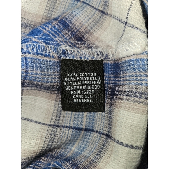 BKE Men's Athletic Fit Blue/Gray Plaid Button Up Shirt Size Large - Picture 6 of 8